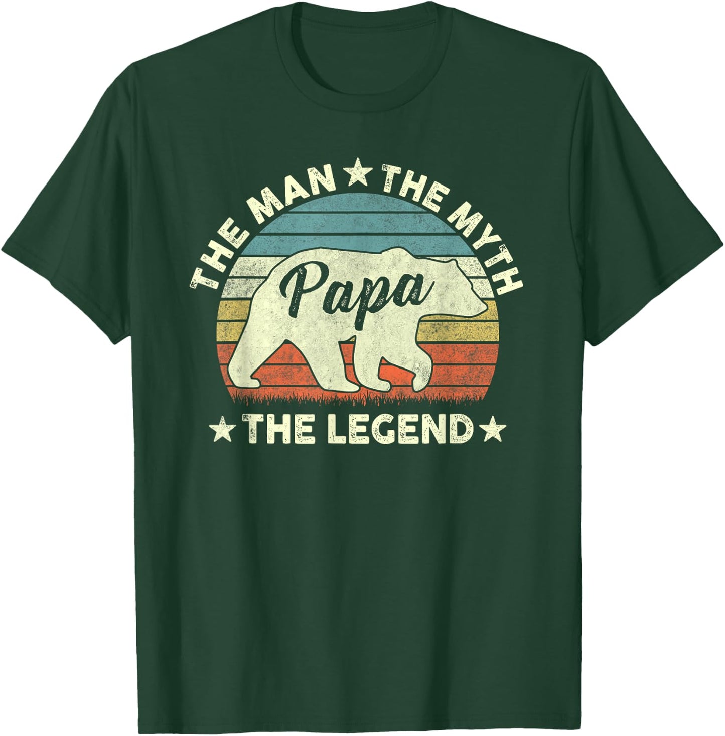 Papa Bear Shirt Gift Father's Day The Man Myth Legend T-Shirt - T-Shirt | Forest