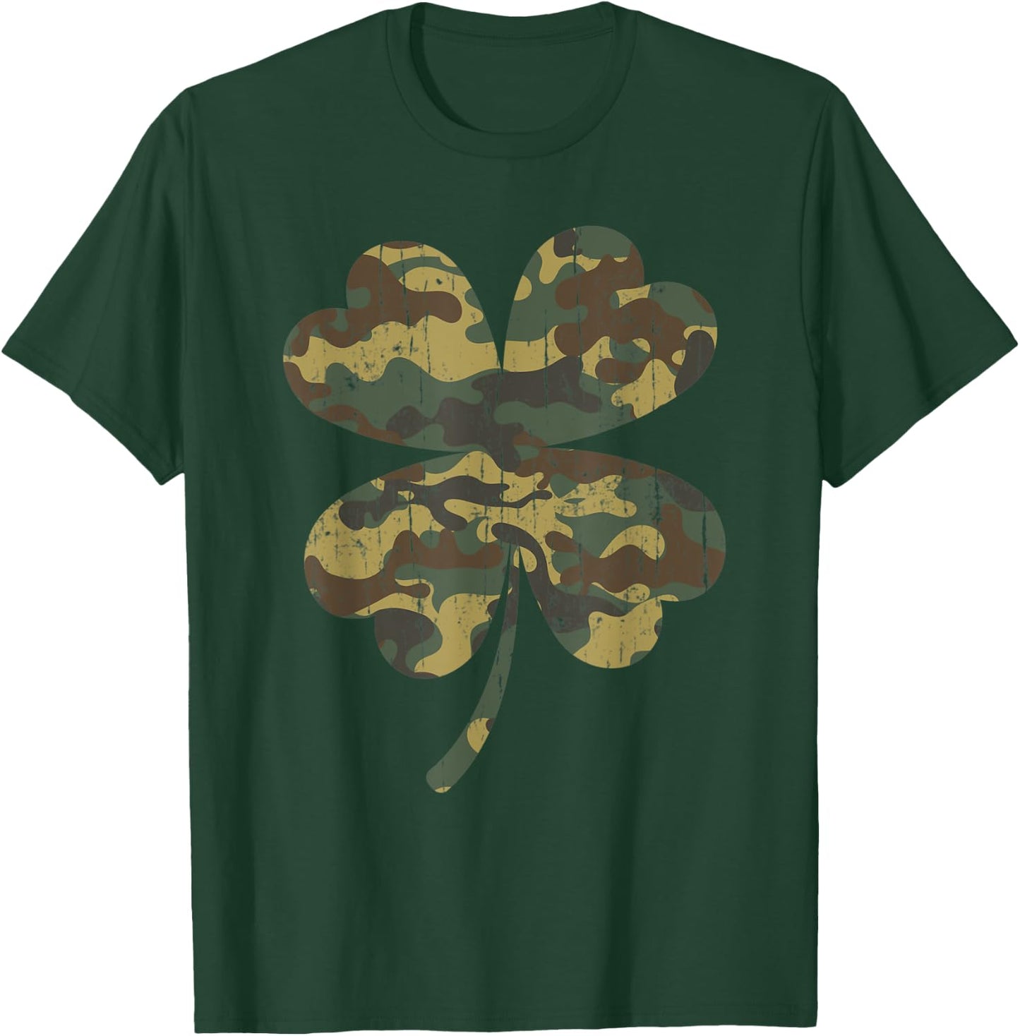 Irish Shamrock - Camo Veteran St Patricks Day Gift T-Shirt - T-Shirt | Forest