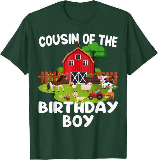 Barnyard Birthday Farm Animals Cousin Birthday Boy T-Shirt - T-Shirt | Forest