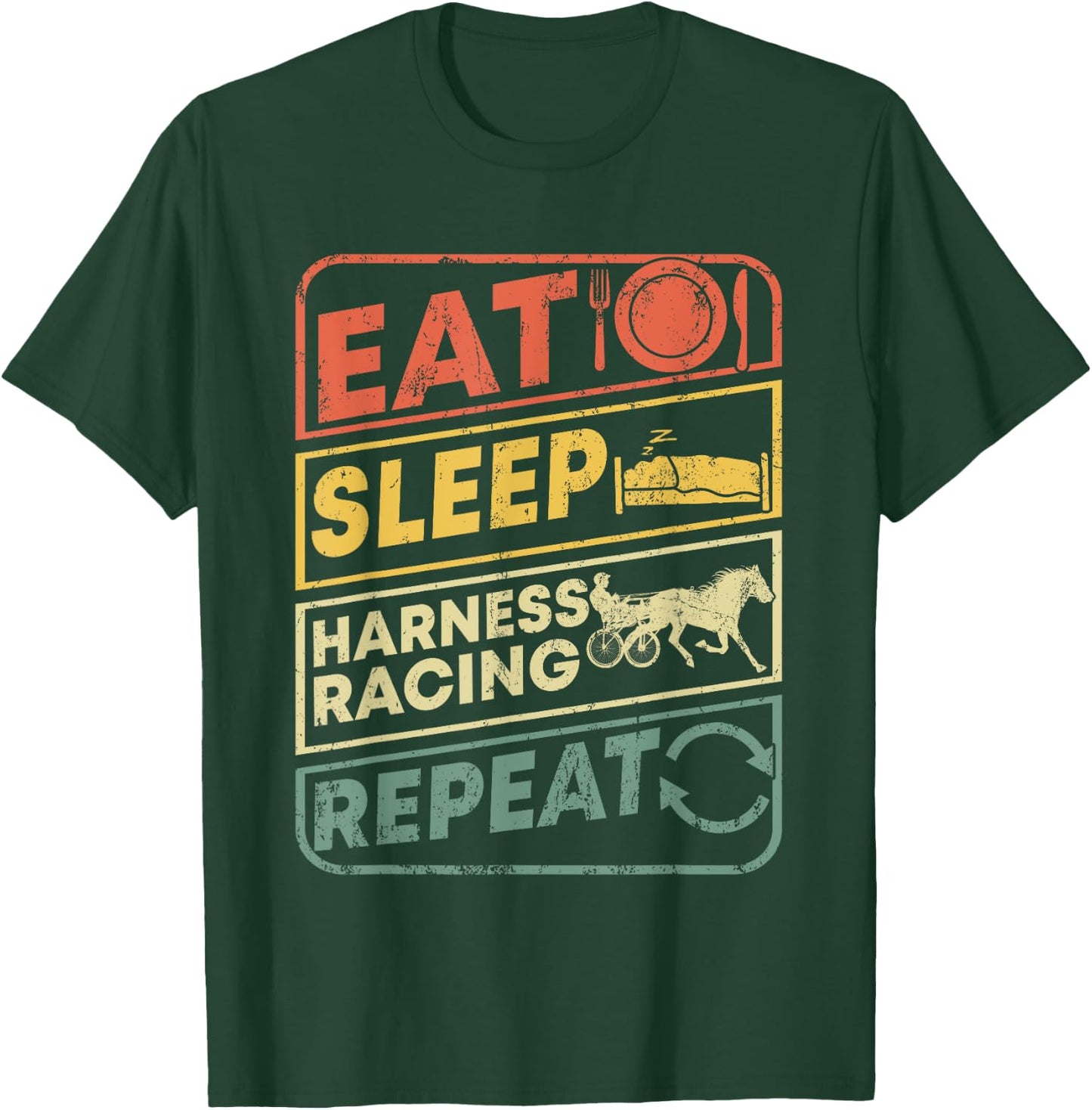 Horse rider Harness Racing apparel retro vintage Equitation T-Shirt - T-Shirt | Forest