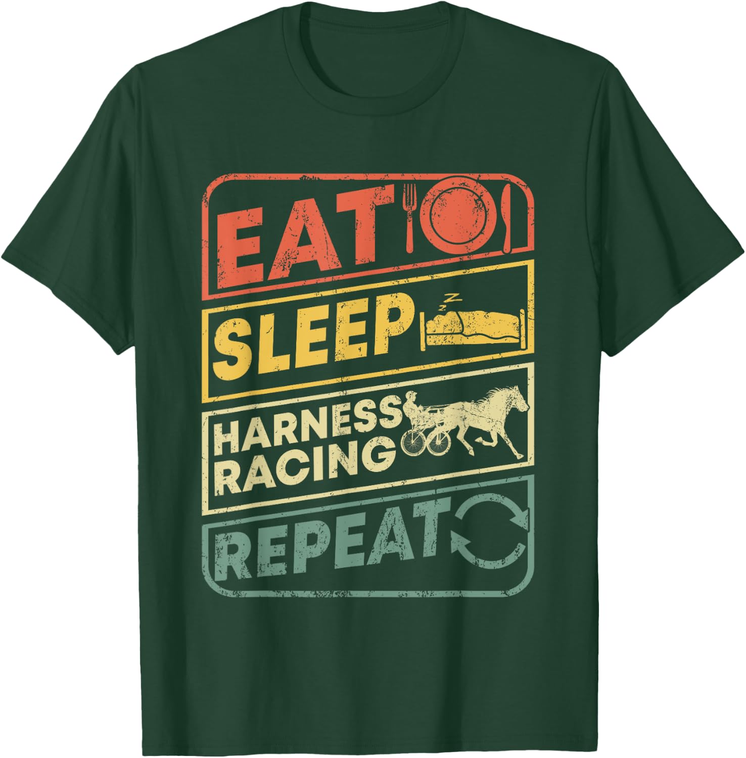 Horse rider Harness Racing apparel retro vintage Equitation T-Shirt - T-Shirt | Forest