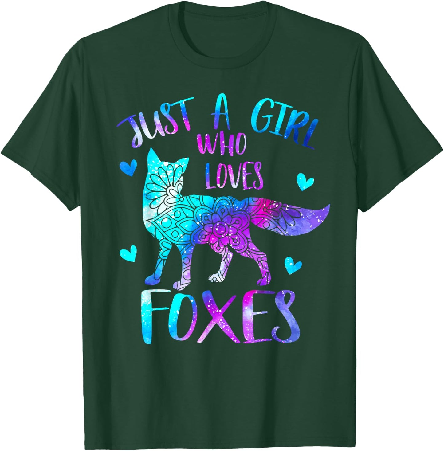 Just a Girl Who Loves Foxes Watercolor Galaxy Cute Fox Space T-Shirt - T-Shirt | Forest