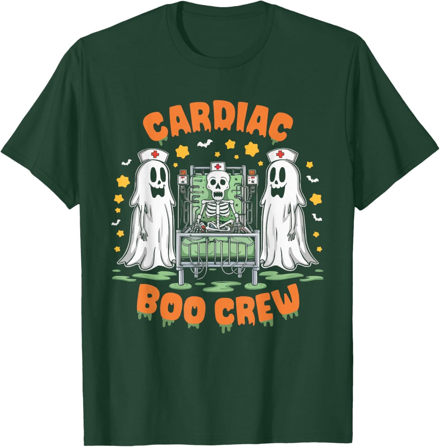 Cardiac Nurse Halloween Spooky Nursing Trick Or Treat T-Shirt - T-Shirt | Forest