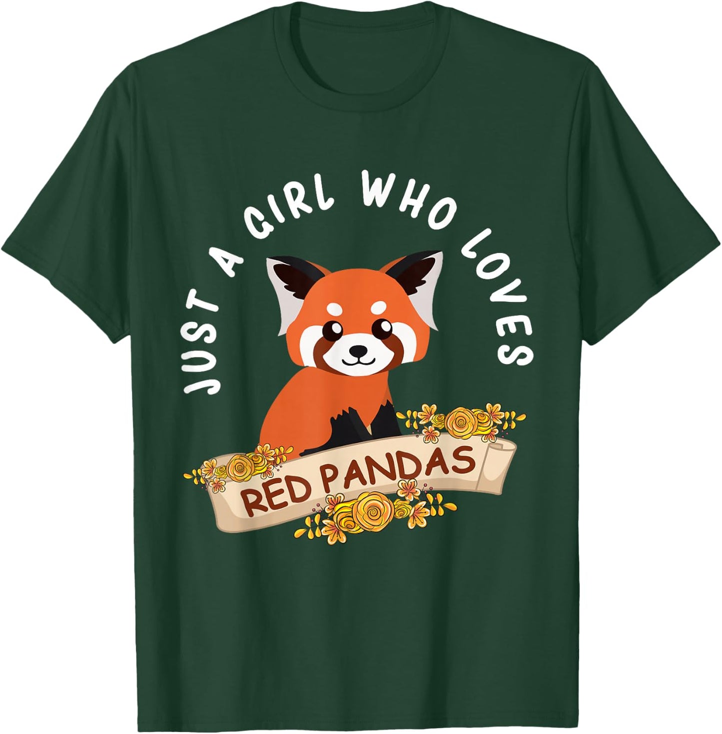 Just A Girl Who Loves Red Pandas Cute Red Panda Kids Girls T-Shirt - T-Shirt | Forest