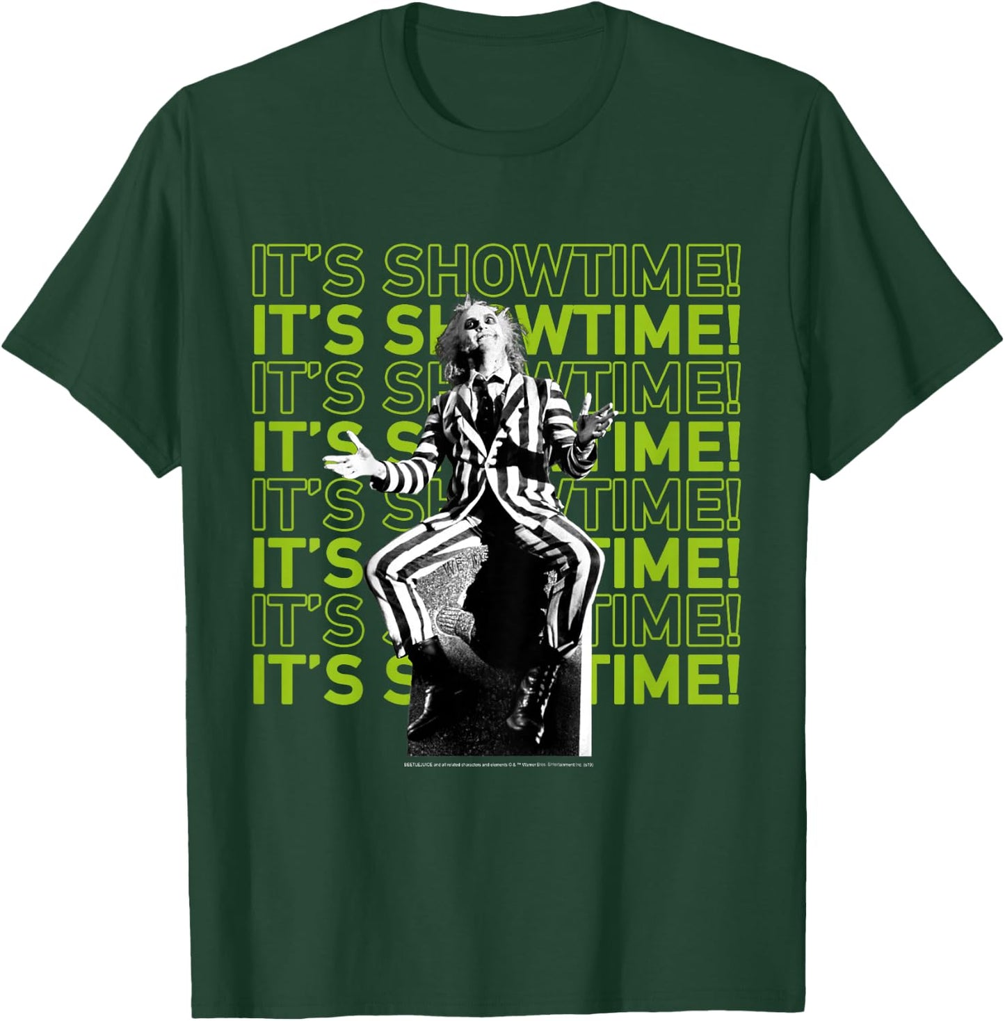 Kids Beetlejuice It's Showtime Text Stack T-Shirt - T-Shirt | Forest