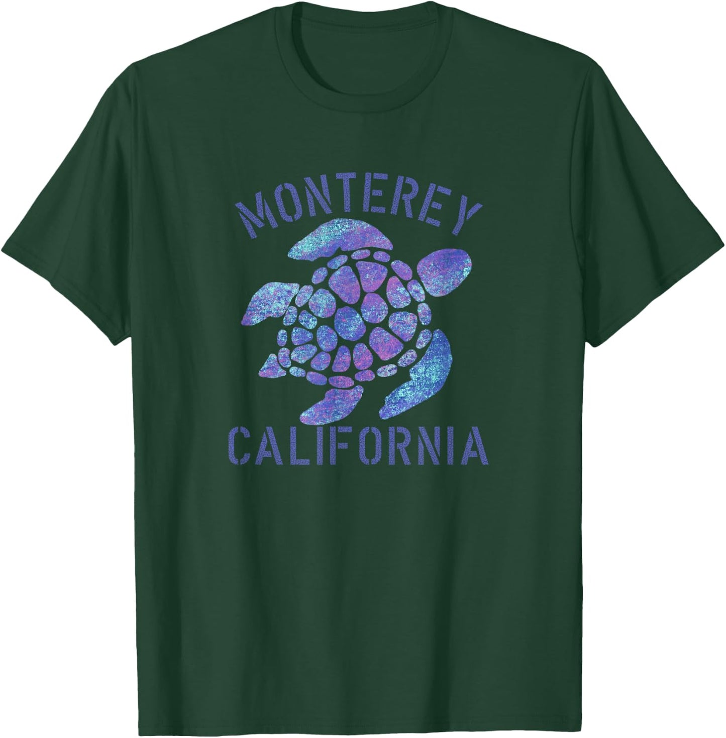 Monterey, CA Beach Design / Tribal Turtle Gift T-Shirt - T-Shirt | Forest