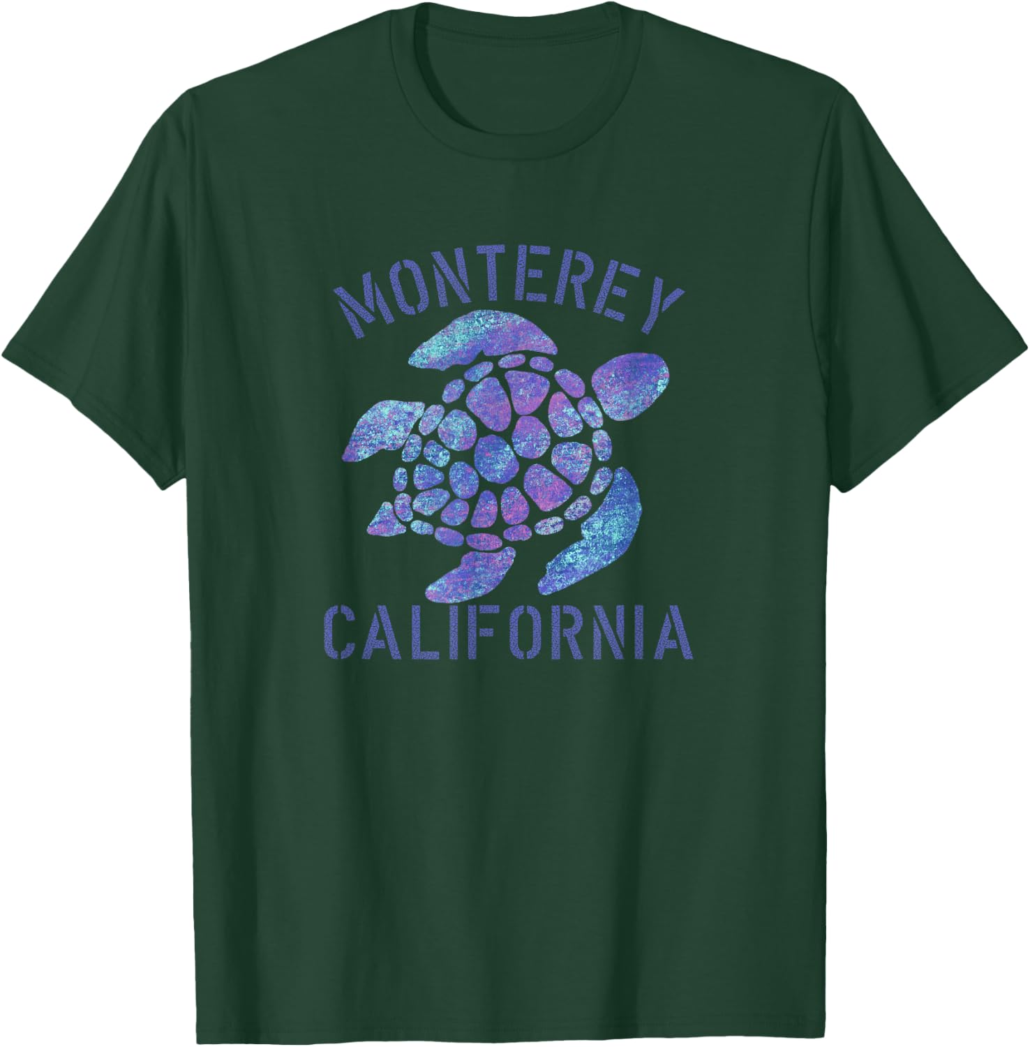 Monterey, CA Beach Design / Tribal Turtle Gift T-Shirt - T-Shirt | Forest
