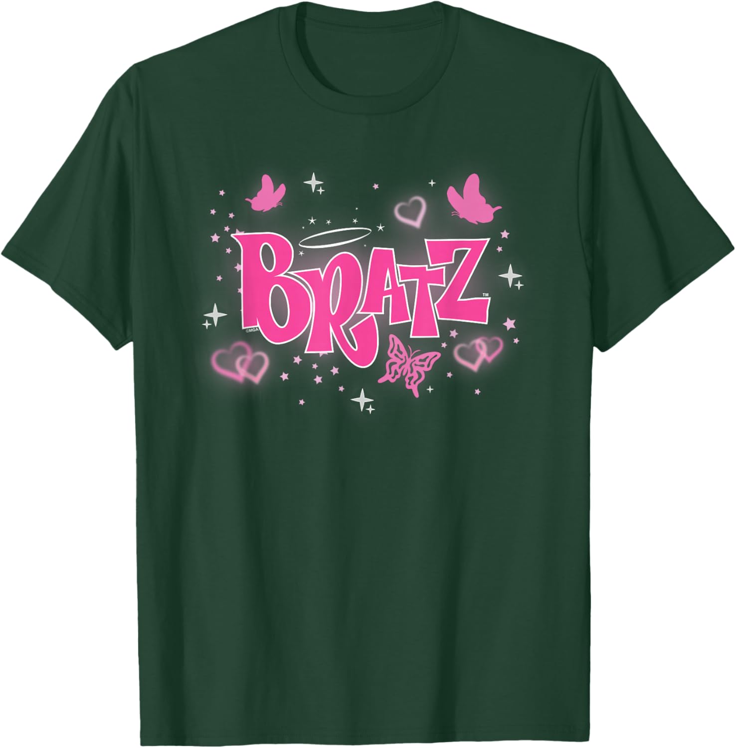 Bratz - Pink Y2K Butterfly Logo with Hearts T-Shirt - T-Shirt | Forest