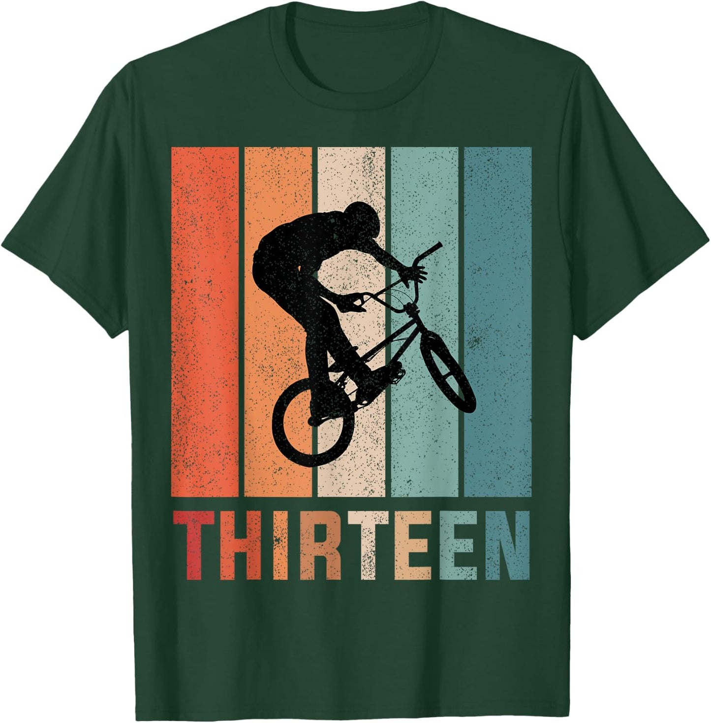 13th Birthday Retro BMX Bicycle Bike Boys Kids 13 Years Old T-Shirt - T-Shirt | Forest