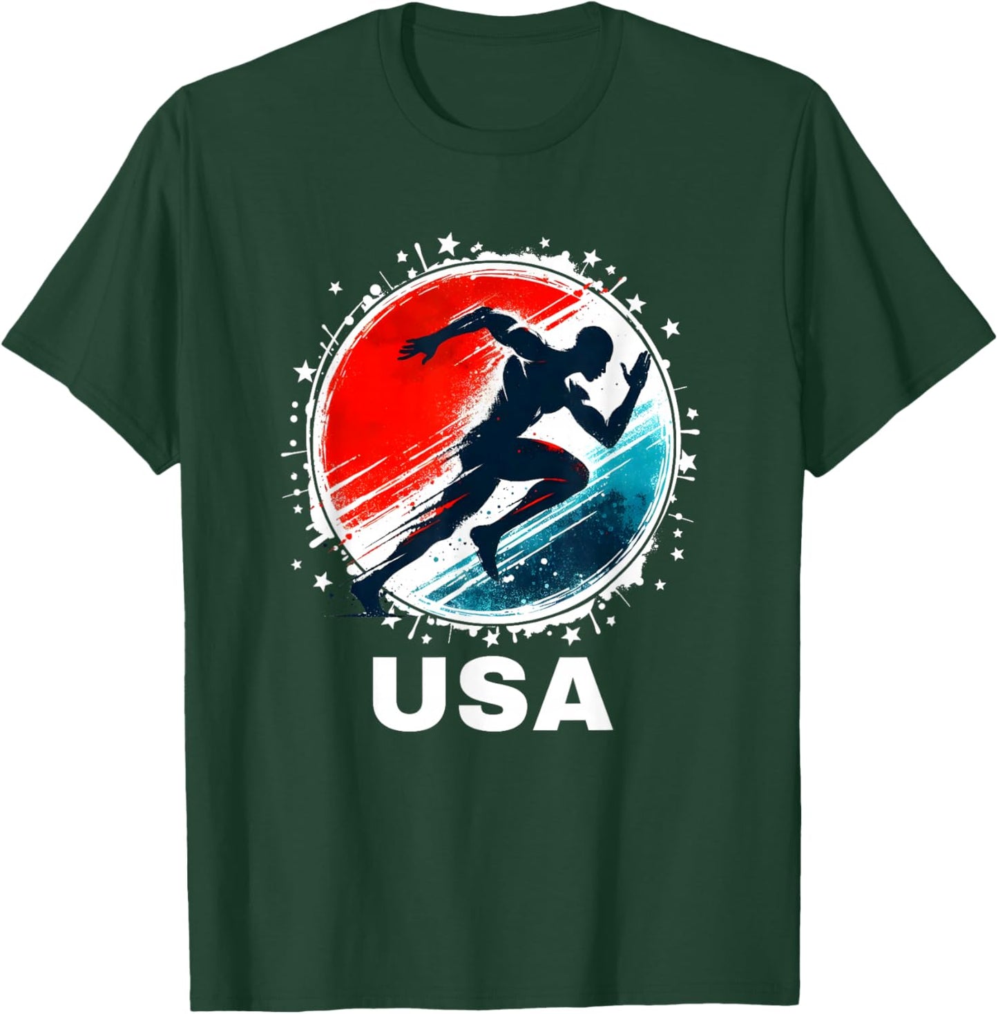 USA Run Track and Field Shirt Track and Field Apparel Track T-Shirt - T-Shirt | Forest