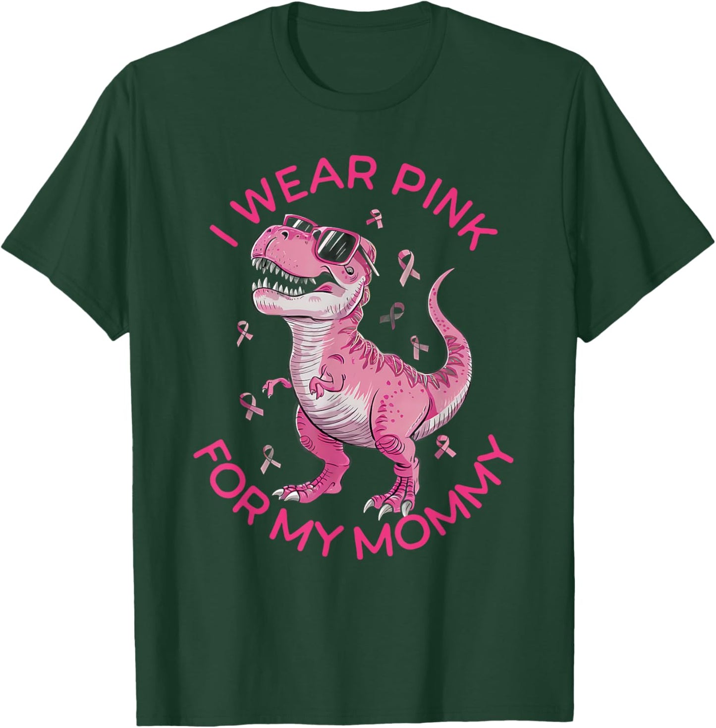 Kids Breast Cancer Awareness I Wear Pink For My Mommy T-Shirt - T-Shirt | Forest