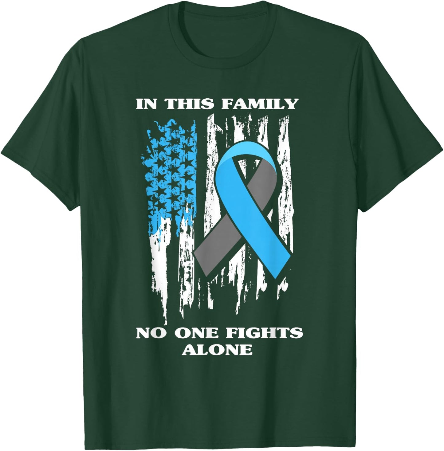 Diabetic Type 1 T1D Diabetes Awareness USA Flag Gift T-Shirt - T-Shirt | Forest