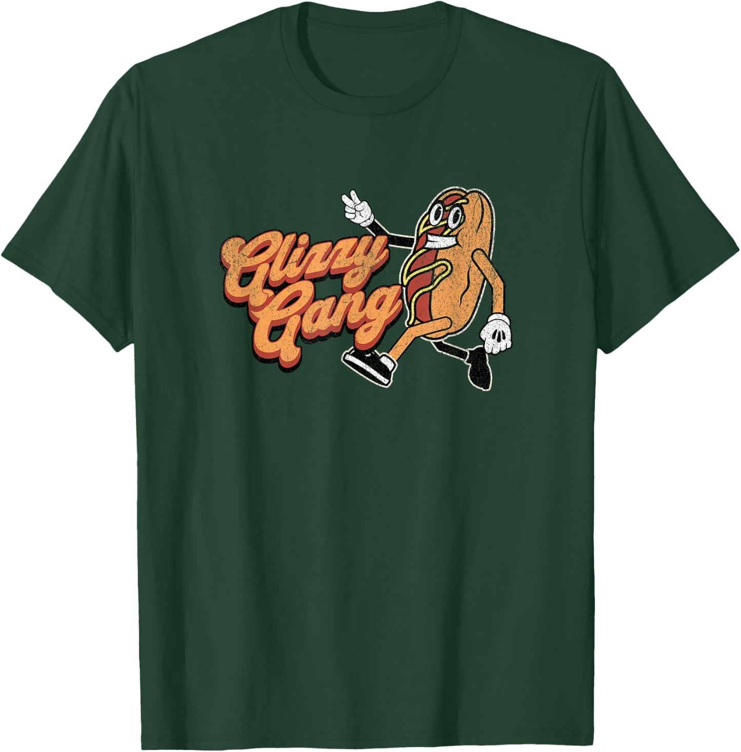 Glizzy Gang Hotdog Vintage Retro Funny Gift T-Shirt - T-Shirt | Forest