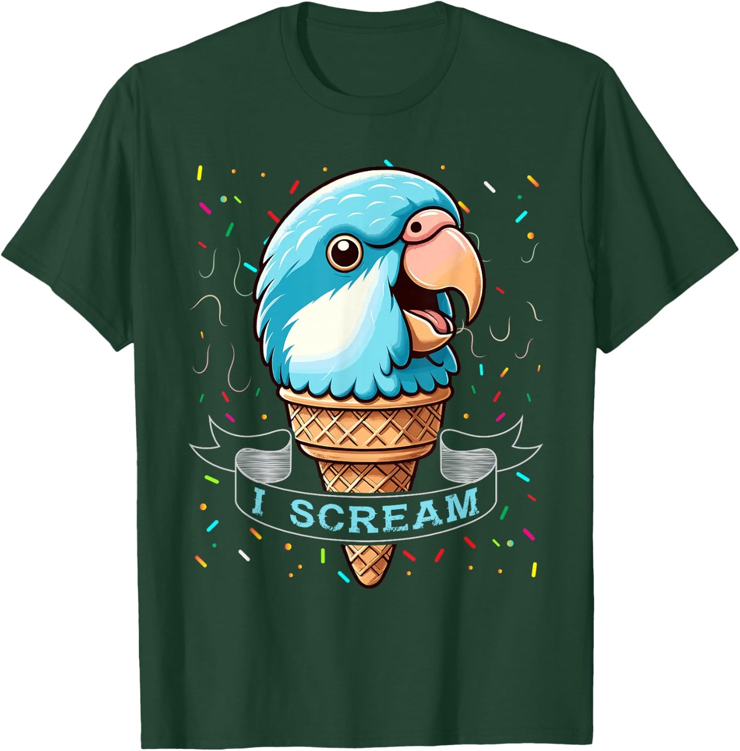 I Scream Ice Cream Blue Quaker Shirt Funny Blue Quaker T-Shirt - T-Shirt | Forest