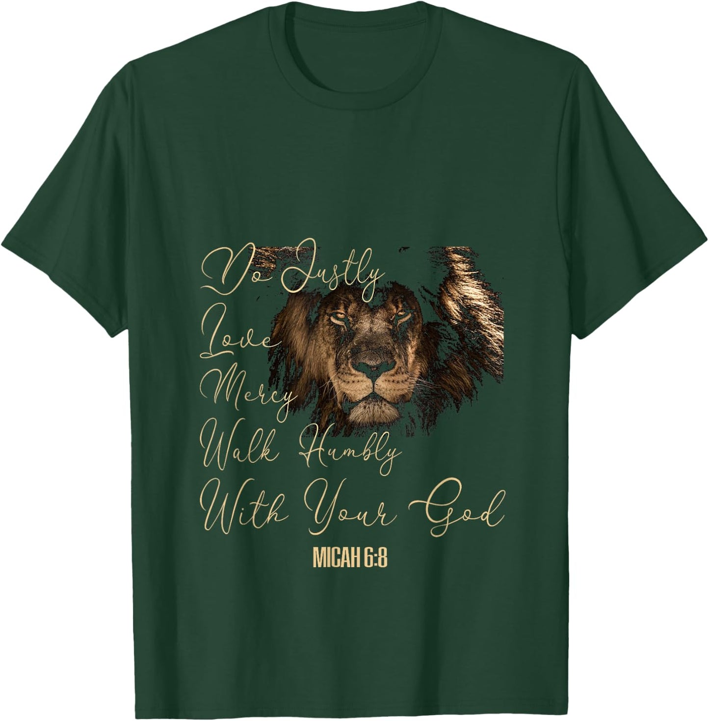 Micah 6:8 T Bible Verse Do Justice Love Mercy Walk Humbly T T-Shirt - T-Shirt | Forest