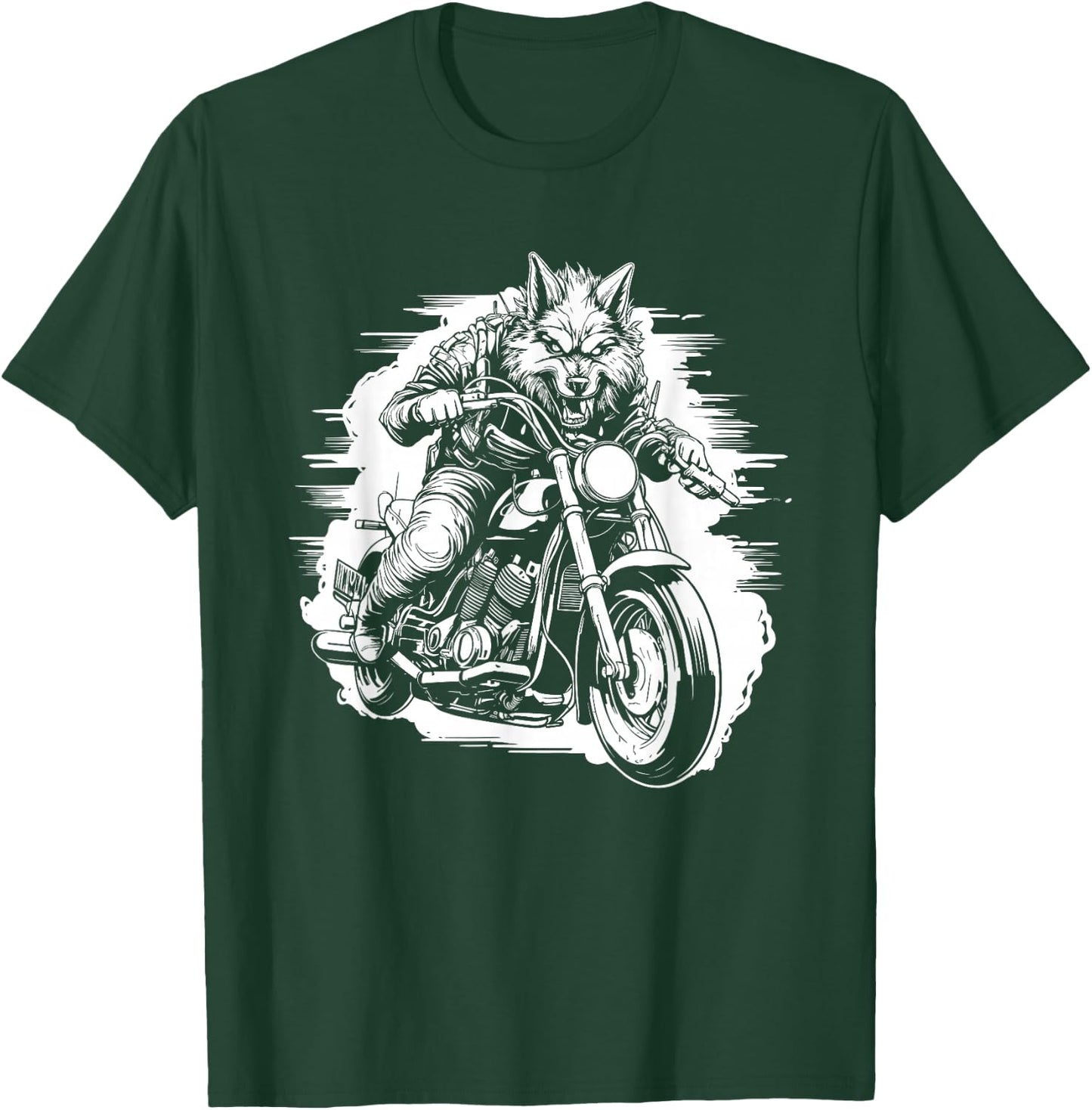 Wolf Motorcycle Animal Wolves - Wildlife Wolf T-Shirt - T-Shirt | Forest