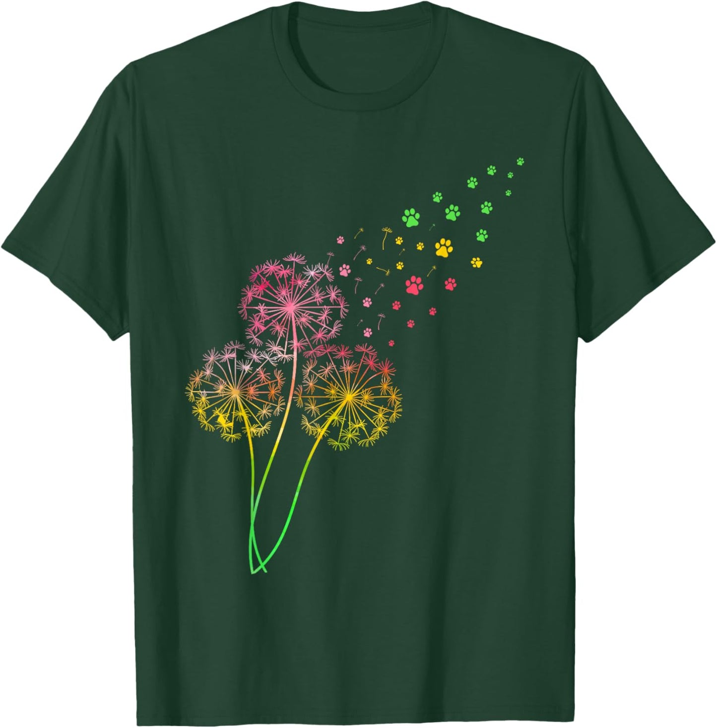 Dandelion Paw Print T-Shirt - T-Shirt | Forest