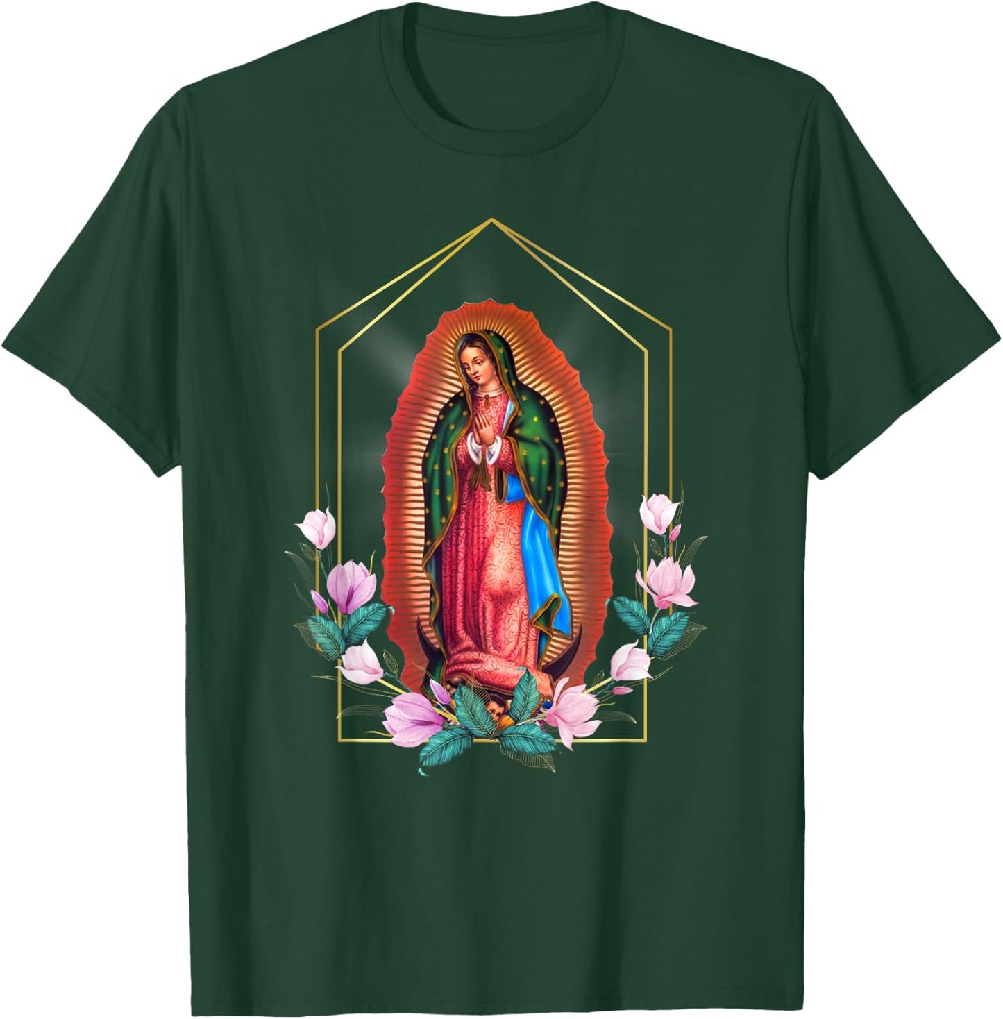 Our Lady of Guadalupe - Blessed Holy Virgin Mary Catholic T-Shirt - T-Shirt | Forest