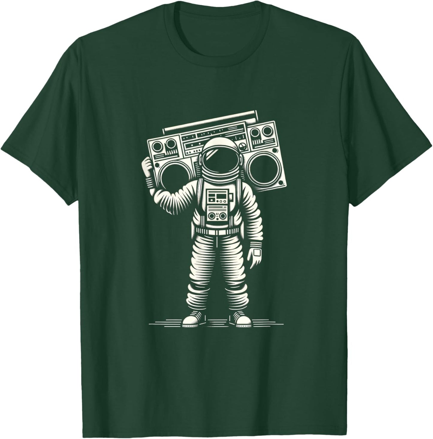 Vintage Astronaut | Men Women (S-6XL) | Graphic T-Shirt - T-Shirt | Forest