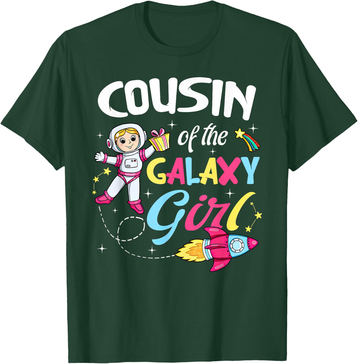 Cousin of the Galaxy Girl Astronaut Space Theme Birthday T-Shirt - T-Shirt | Forest