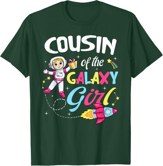Cousin of the Galaxy Girl Astronaut Space Theme Birthday T-Shirt - T-Shirt | Forest
