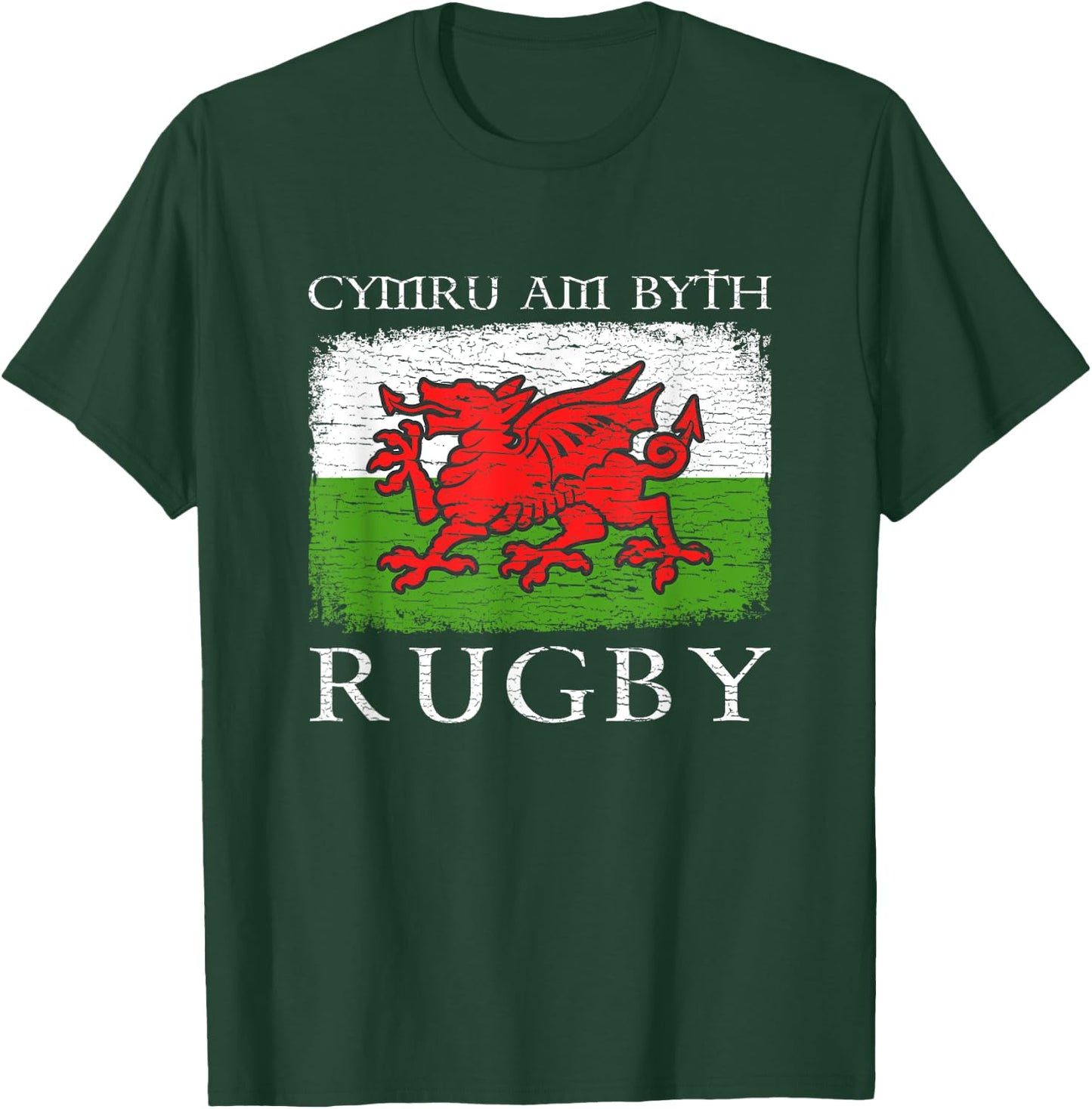 Cymru Am Byth Welsh Flag Rugby Dragon Red Wales Pride Gifts T-Shirt - T-Shirt | Forest