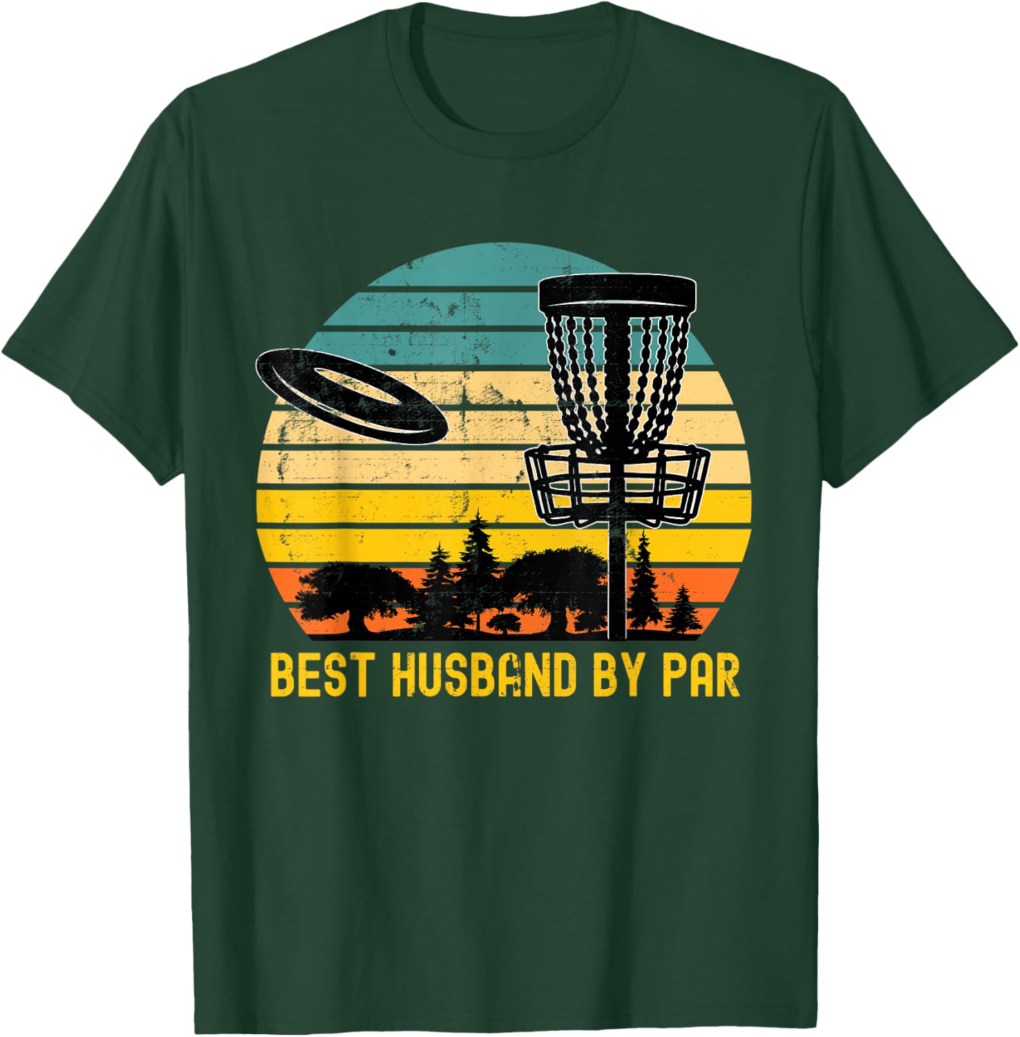 Vintage Disc Golf Husband - Best Husband By Par Disk Golf T-Shirt - T-Shirt | Forest