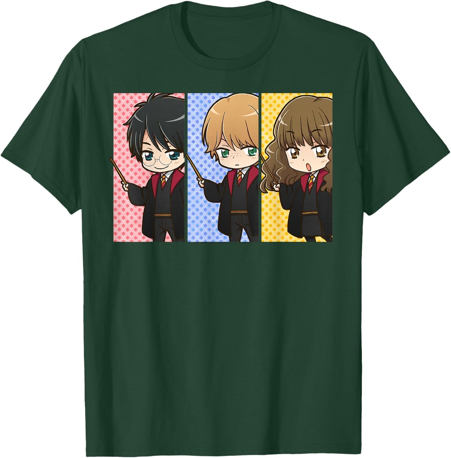 Harry Potter Anime Modern - Black, Small, -Adults, , Short Sleeve, Classic Fit, Cotton 100% T-Shirt - T-Shirt | Forest