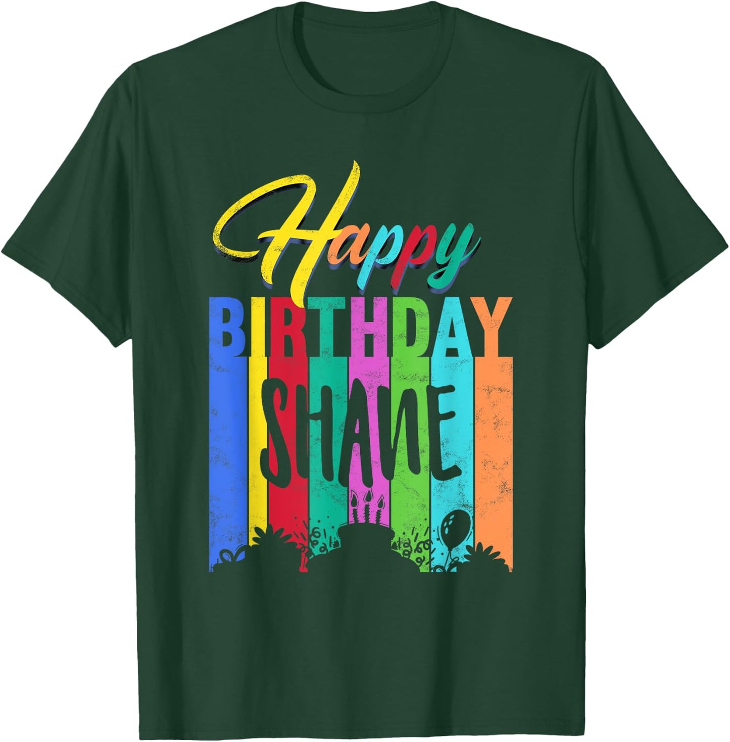 Happy Birthday Shane Personalized Name Gift Custom B-day T-Shirt - T-Shirt | Forest