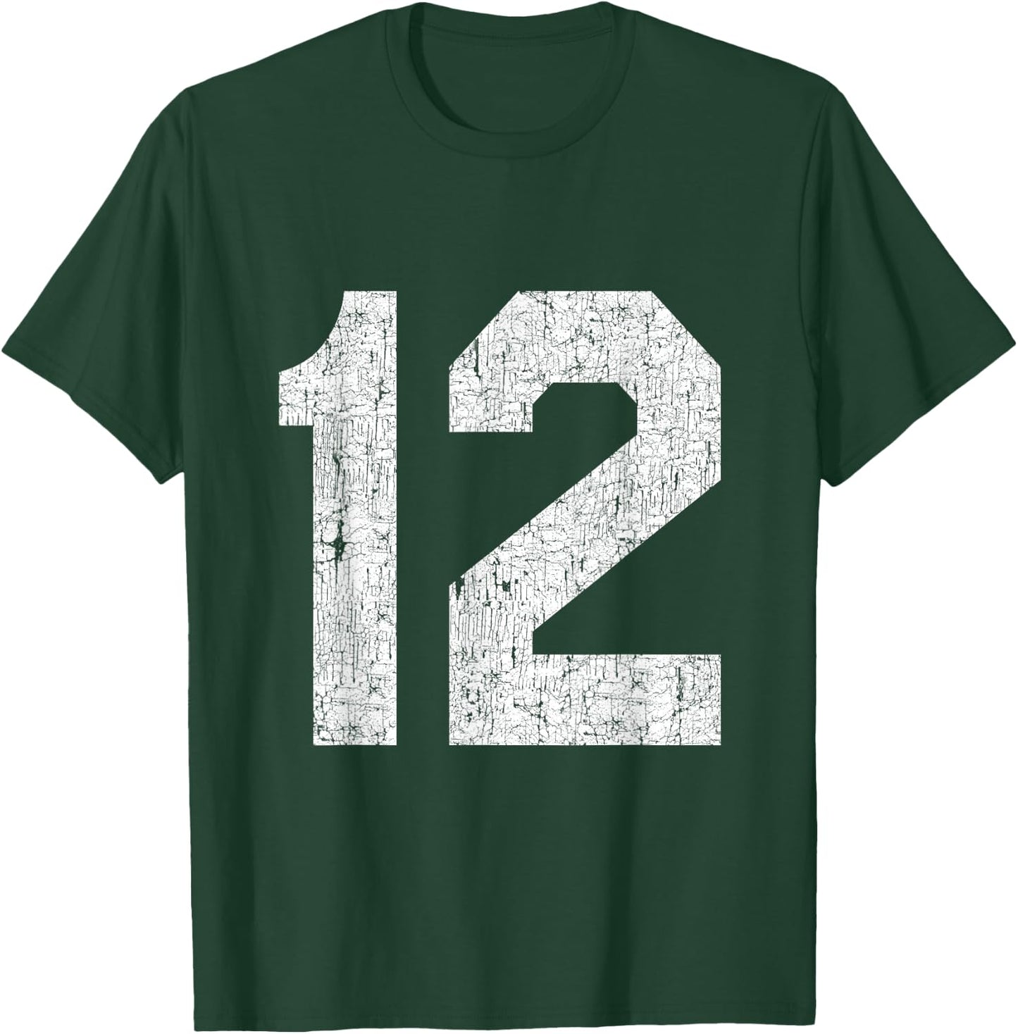 #12 Jersey Uniform Varsity Sports Number, 12th Birthday T-Shirt - T-Shirt | Forest