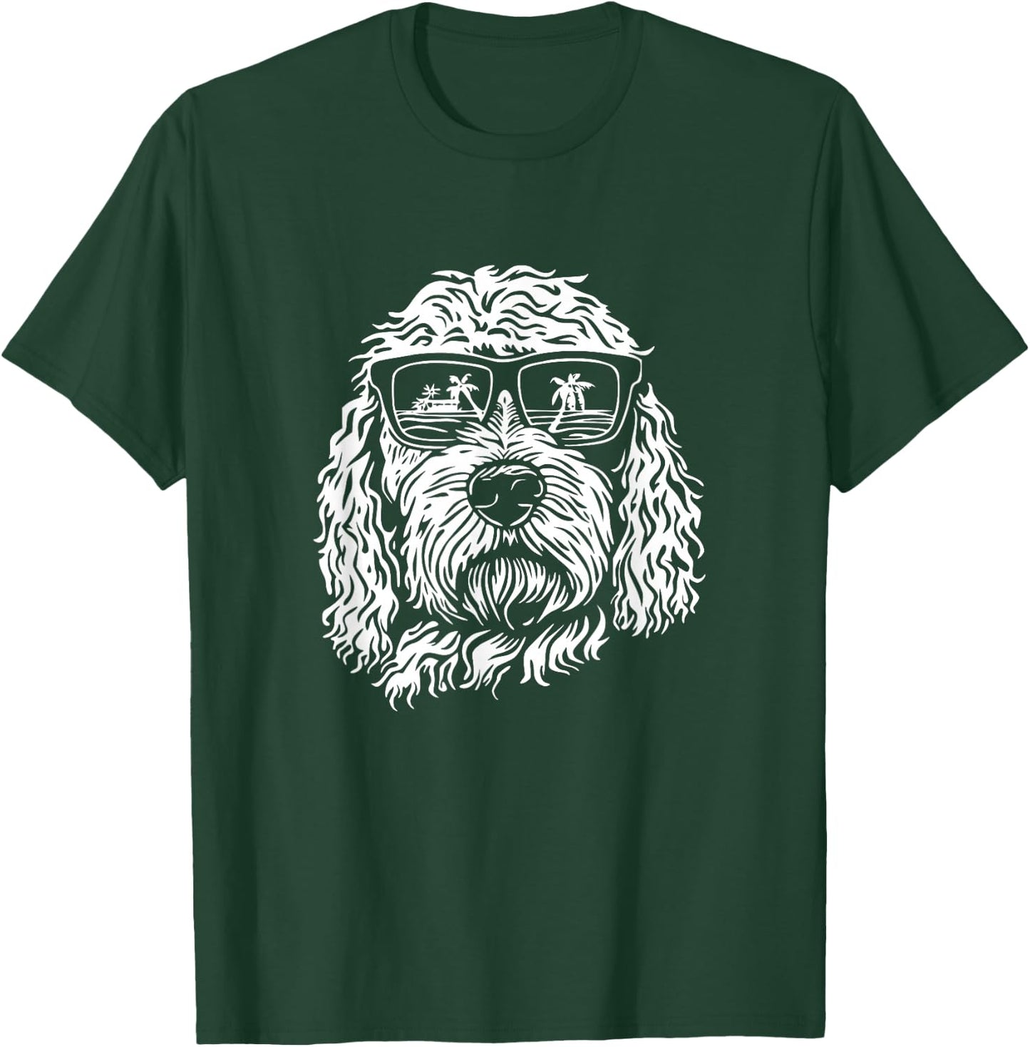 Goldendoodle Sunglasses Dog Graphic Design T-Shirt - T-Shirt | Forest