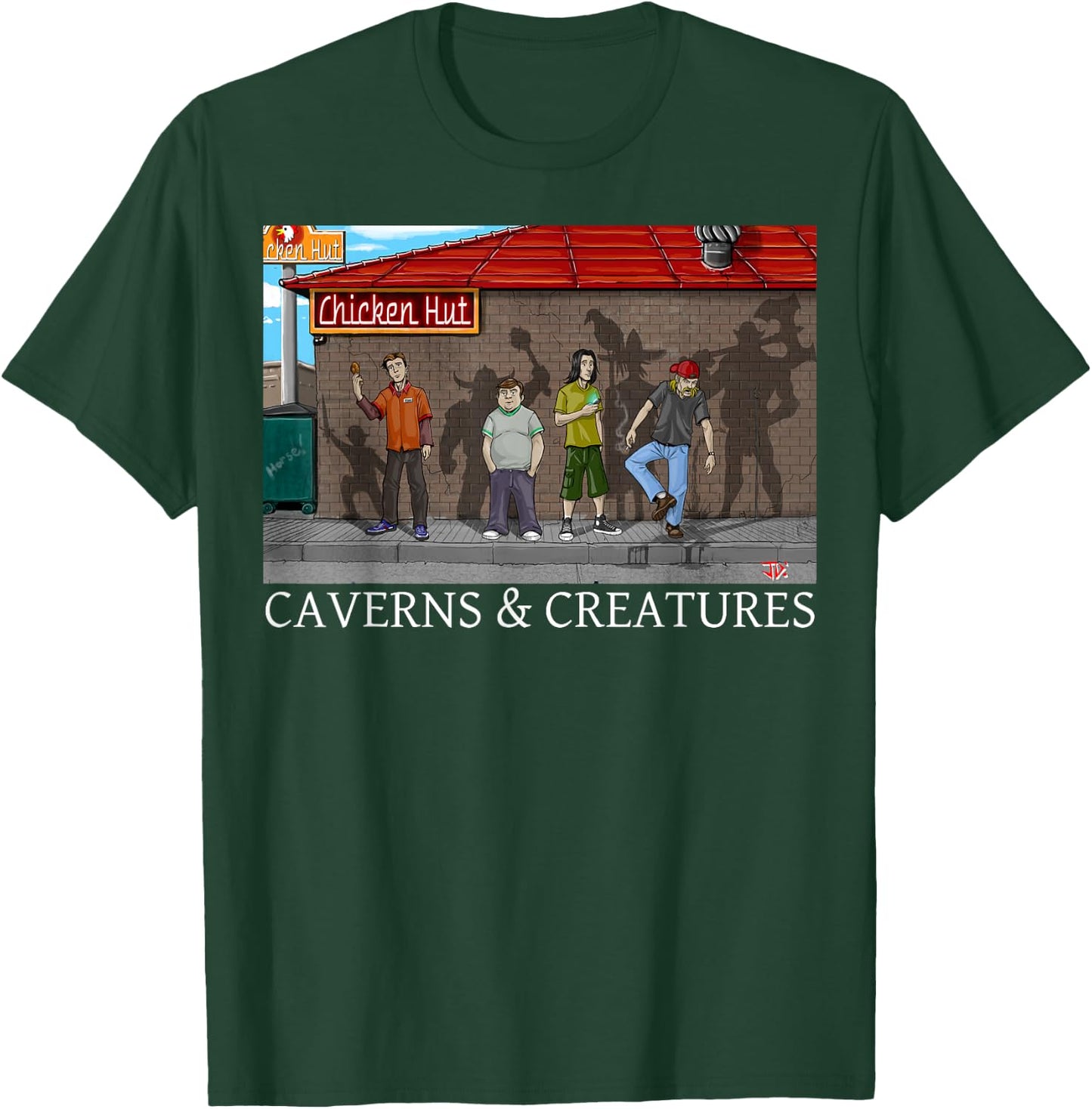 Chicken Hut Caverns & Creatures T-Shirt - T-Shirt | Forest
