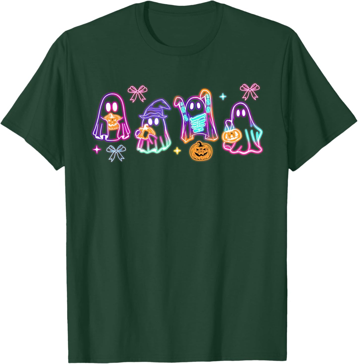 Spooky Season Ghost Neon Coquette Halloween Boujee Boo-Jee T-Shirt - T-Shirt | Forest