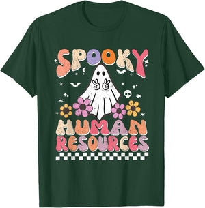 Spooky HR Manager Retro Groovy Halloween Matching HR Manager T-Shirt - T-Shirt | Forest