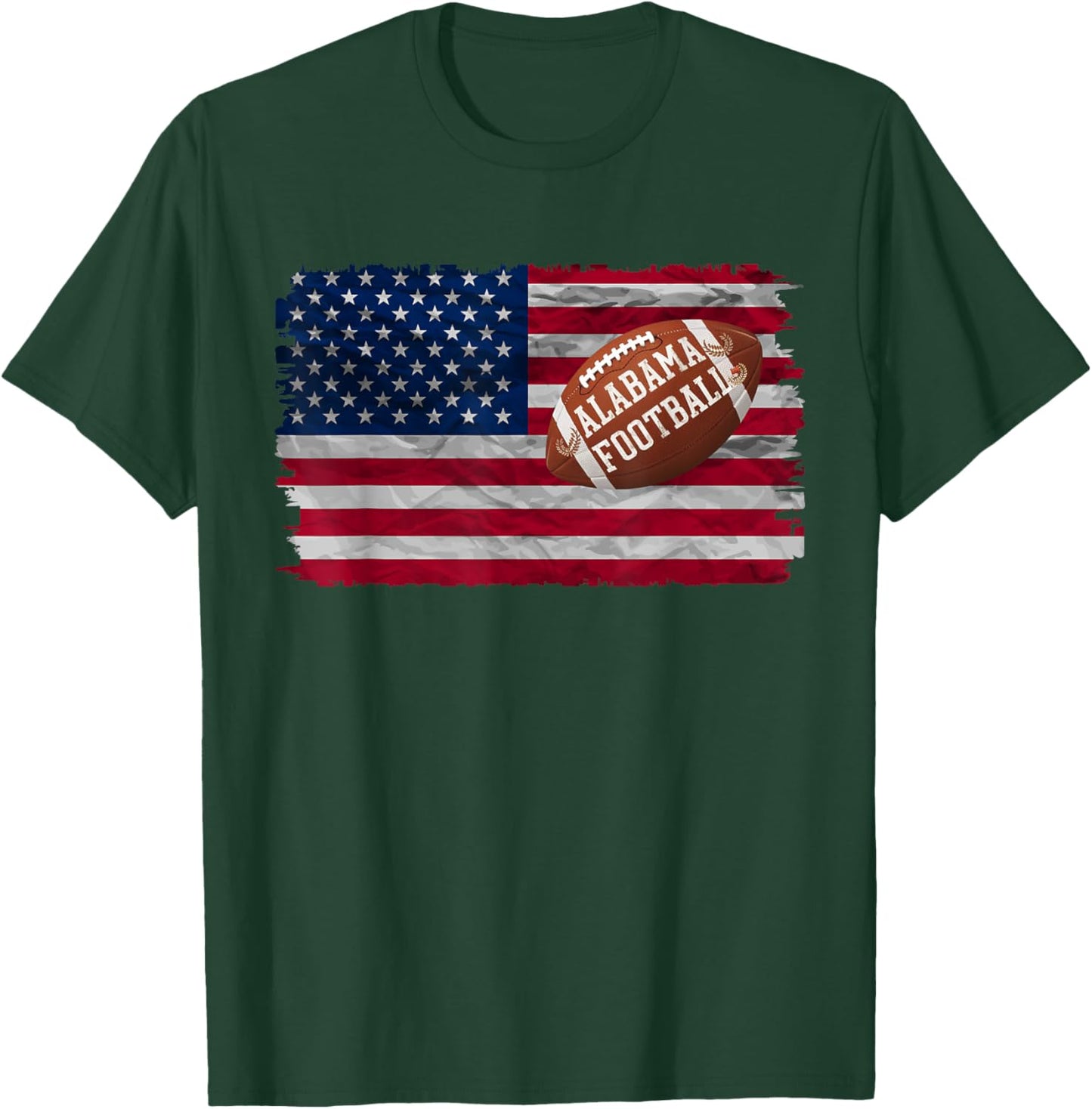 Patriotic USA Flag Alabama Football Season Party Funny Women Men T-Shirt - T-Shirt | Forest
