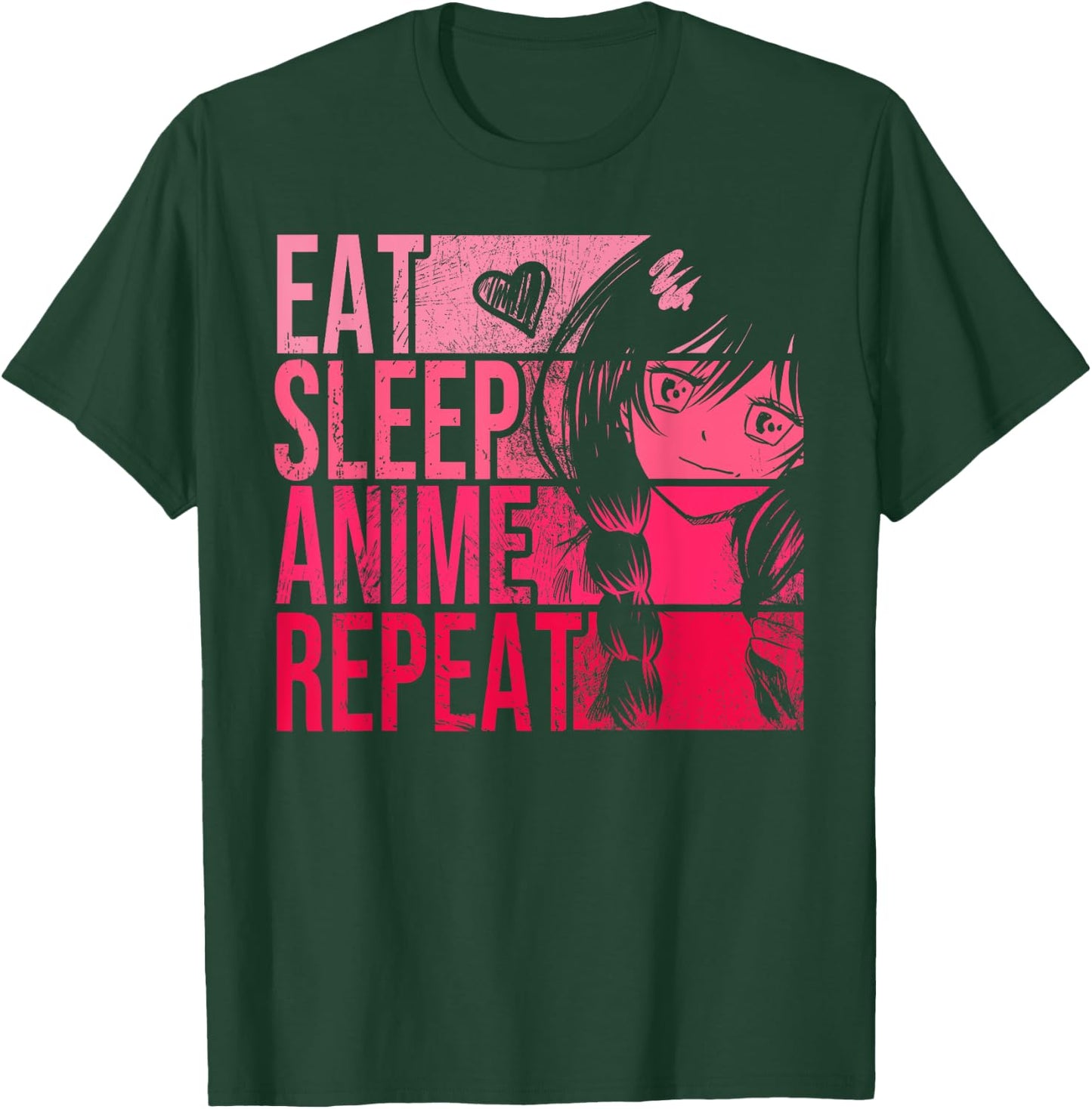 Eat Sleep Anime Repeat Shirt - Anime Lovers Gifts Idea Girls T-Shirt - T-Shirt | Forest