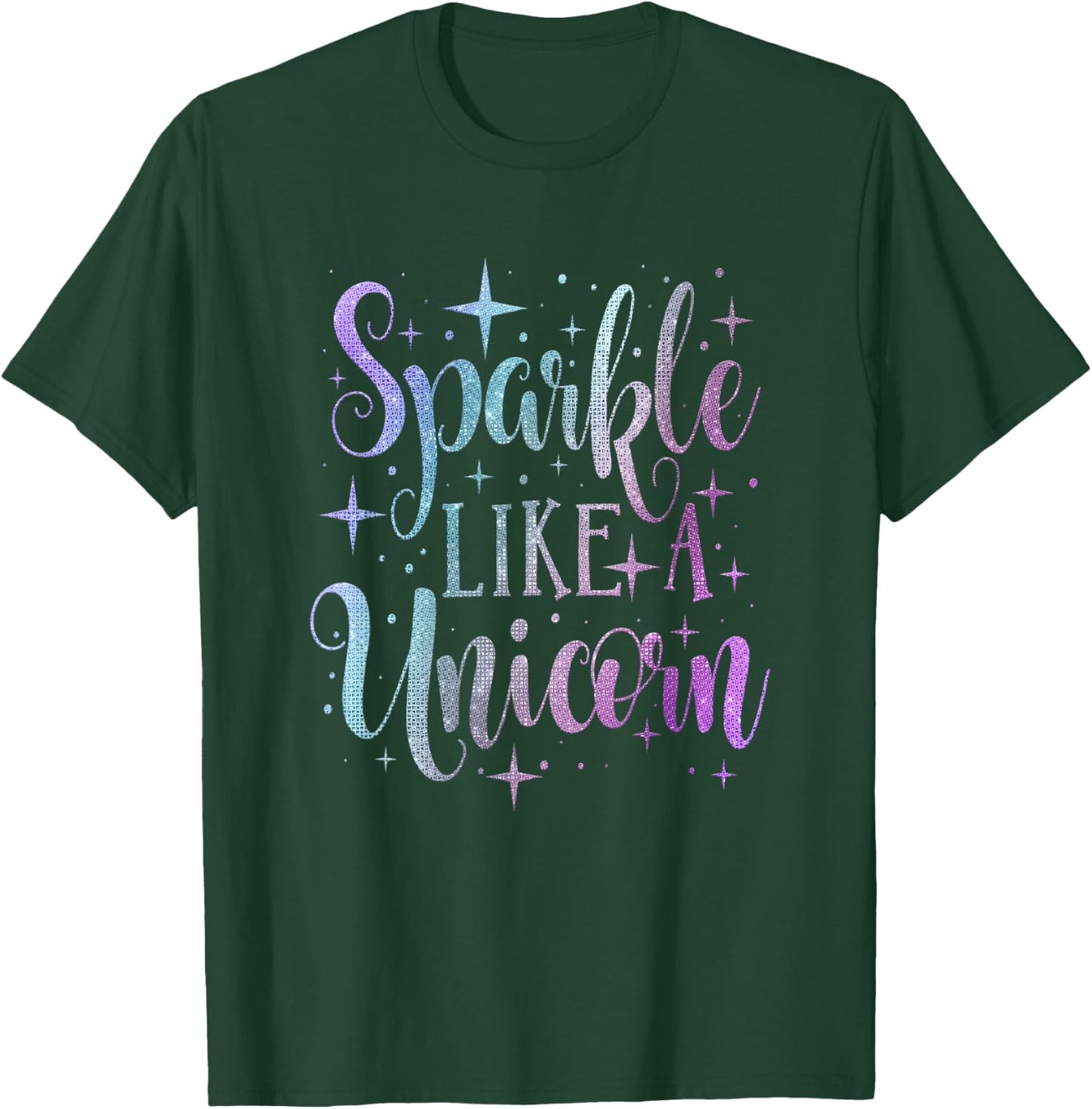 Sparkle Like A Unicorn Shirt Girls Purple Teal Blush Ombre T-Shirt - T-Shirt | Forest