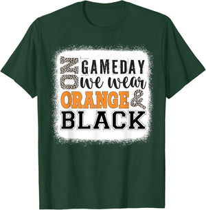 On Gameday Football We Wear Orange and Black Leopard Print T-Shirt - T-Shirt | Forest