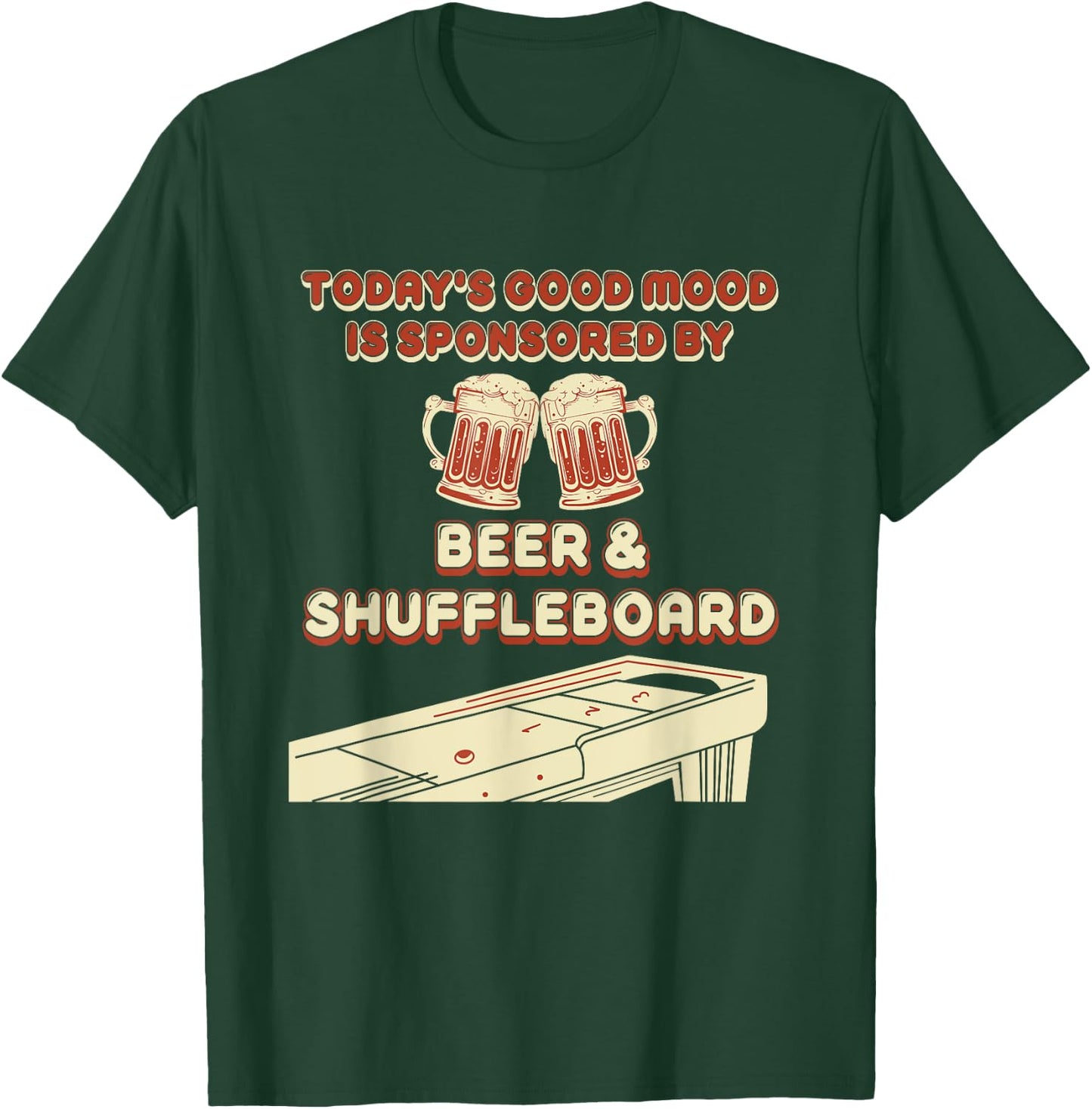 Shuffleboard Player Beer T-Shirt - T-Shirt | Forest