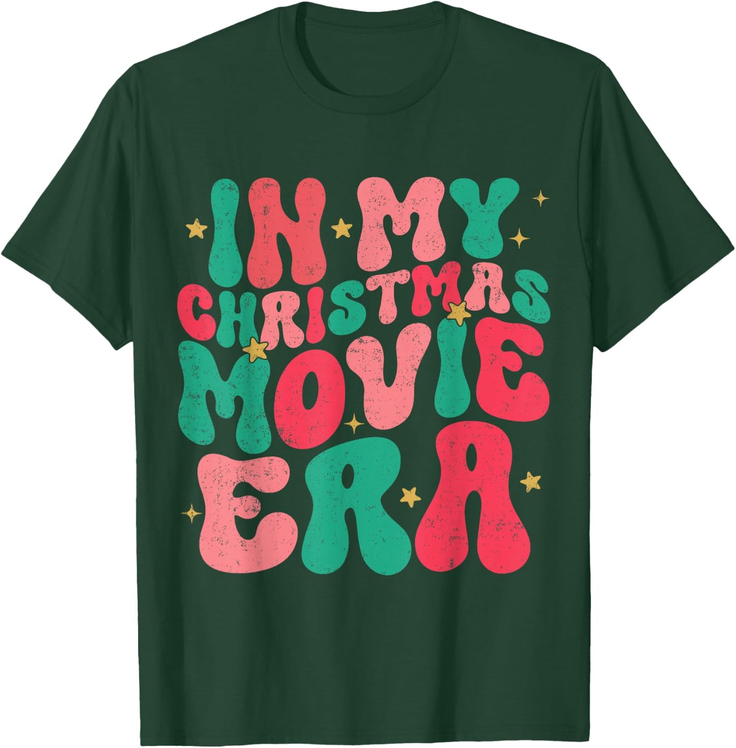 In My Christmas Movie Era Groovy Christmas Movie Watching T-Shirt - T-Shirt | Forest