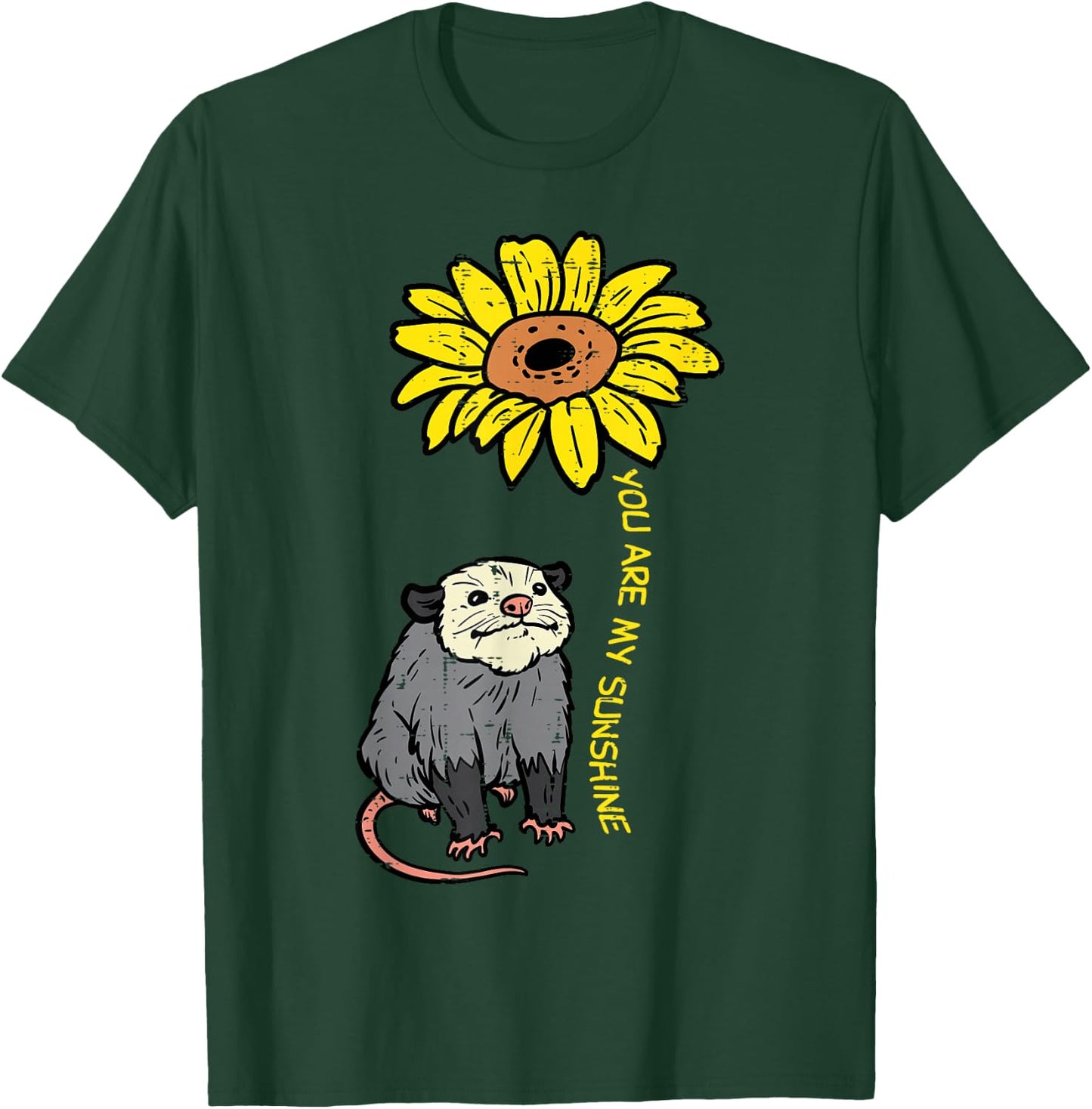Opossum Sunflower You Are My Sunshine Possum Women Girls Kid T-Shirt - T-Shirt | Forest