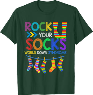 Rock Your Socks Down Syndrome Awareness Teachers Women Kids T-Shirt - T-Shirt | Forest