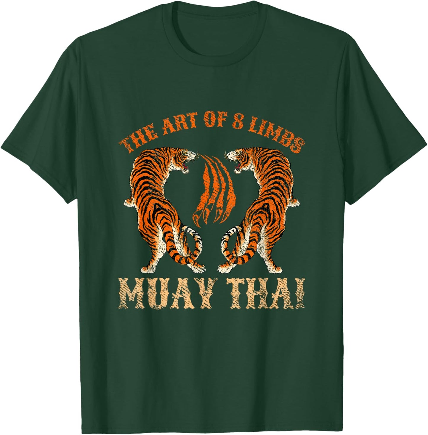 Twin Tigers The Art Of 8 Limbs Sak Yant Tattoo Muay Thai T-Shirt - T-Shirt | Forest