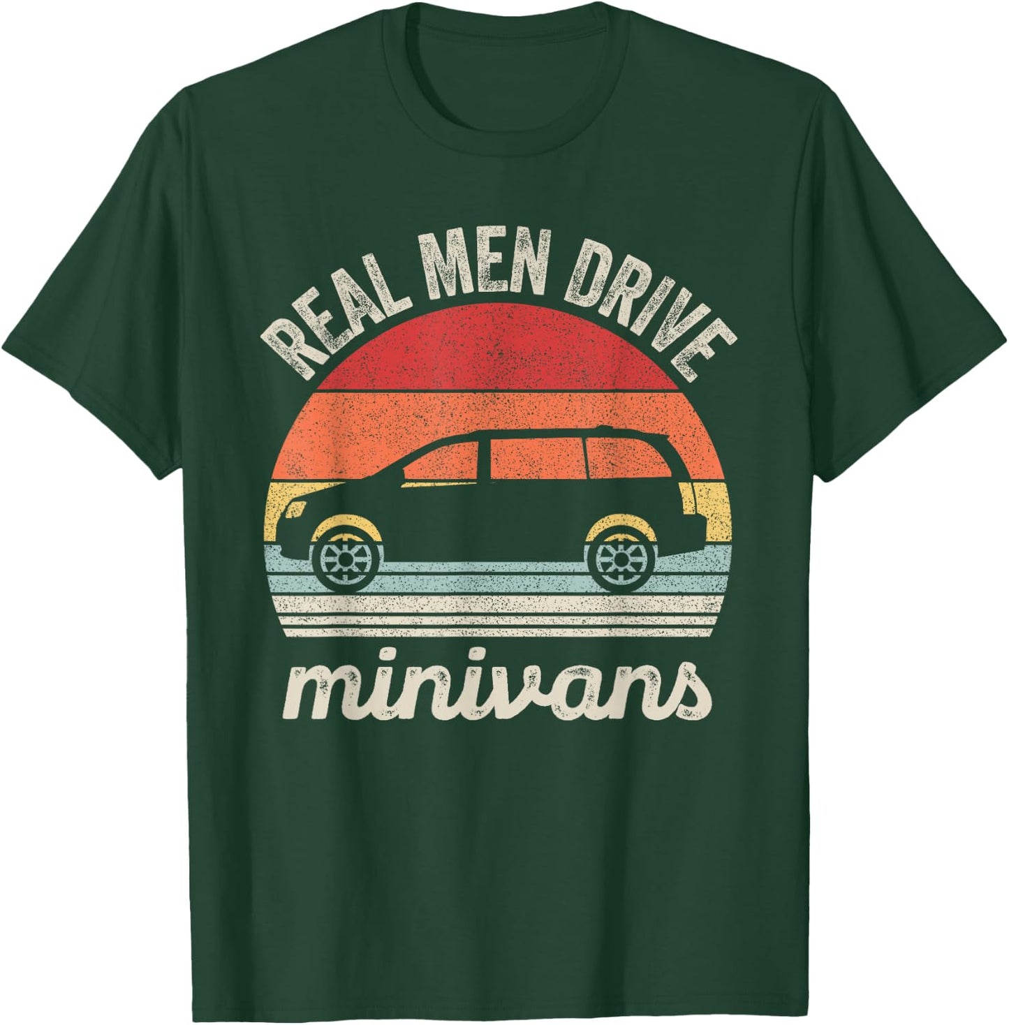 Catch Some Rays Vintage Retro Real Men Drive Minivans Funny Van - Black, Men's, Small, Short Sleeve, Classic Fit, Crew Collar, Retro, All Seasons, 1 Count, 0 Pockets, Machine Wash T-Shirt - T-Shirt | Forest
