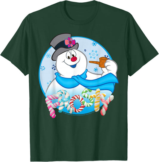 Frosty The Snowman Candy Letters Portrait T-Shirt - T-Shirt | Forest