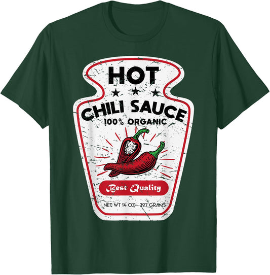 Vintage Spicy Chili Hot Sauce Costume Funny Halloween Gifts T-Shirt - T-Shirt | Forest