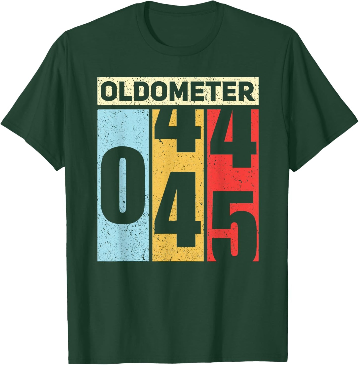 Oldometer 44-45 Funny 45th Birthday Odometer Gift Oldometer T-Shirt - T-Shirt | Forest