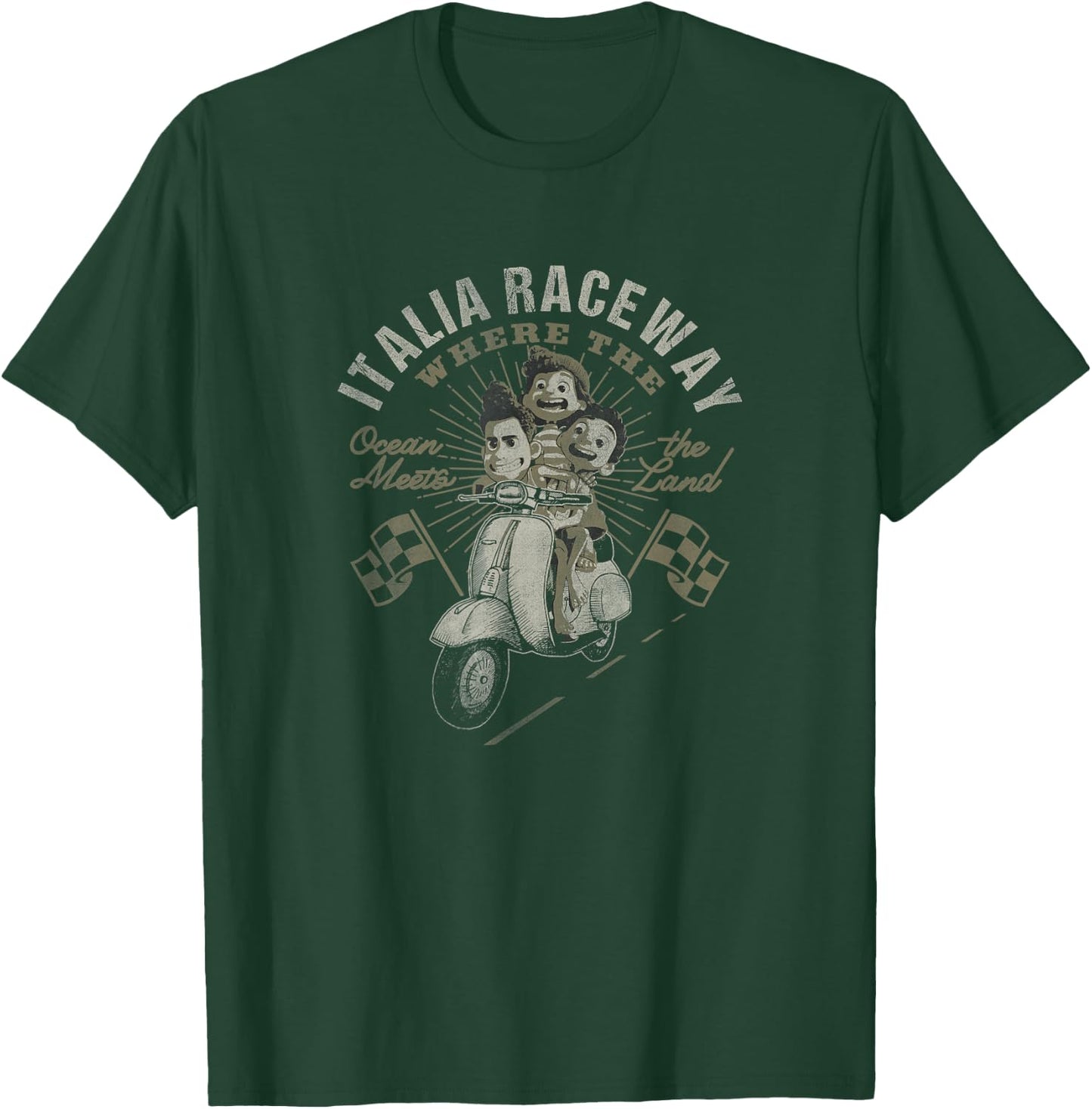 Disney Pixar Luca Italia Raceway Where Ocean Meets Land Small T-Shirt - T-Shirt | Forest