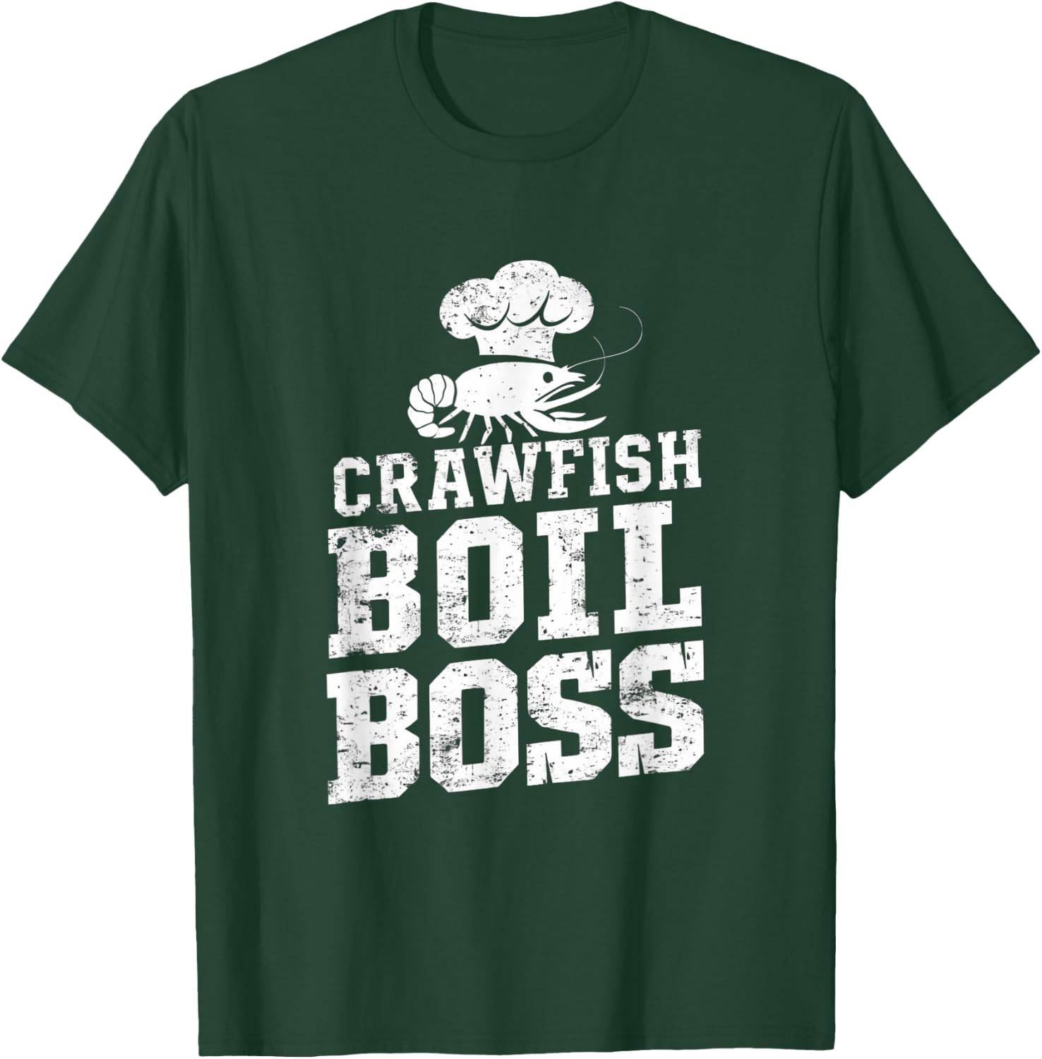 Crawfish Boil Boss Vintage Distressed Look T-Shirt - T-Shirt | Forest