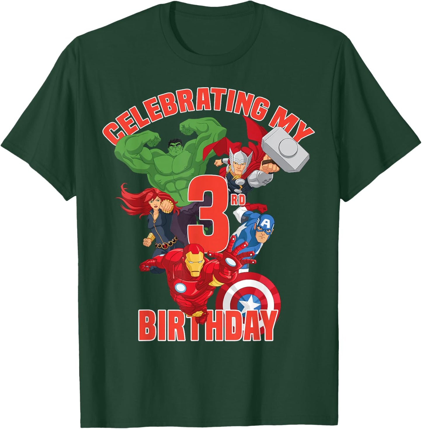 Marvel Avengers Celebrating My 3rd Birthday Small T-Shirt - T-Shirt | Forest